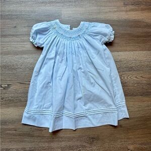 Petit Ami Light Blue Smocked Dress, 9m